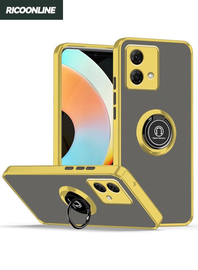 RICOONLINE Motorola Moto G84 5G Cover, Skin Feeling Protective Case with Magnetic Kickstand, Anti-Scratch Non-Slip and Shockproof Case for Motorola Moto G84 5G, Yellow - Image 1