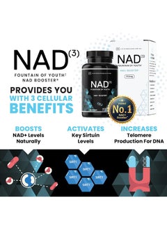 HPN NAD+ Booster (NAD3) Anti Aging Cell Booster True NAD Supplement Cell Regenerator 60 Veggie Capsules  - Image 3