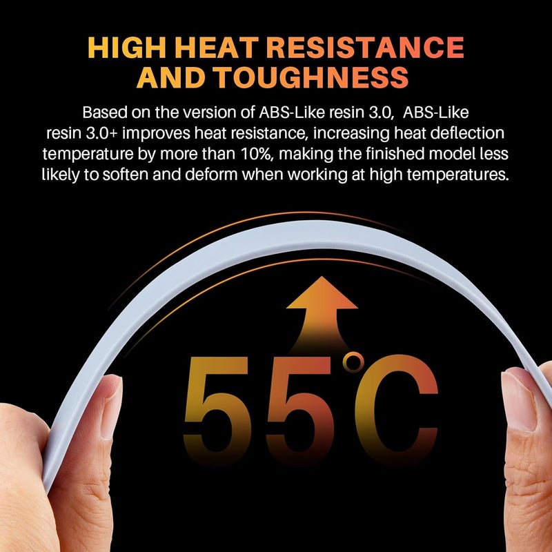 ELEGOO ABS-Like Resin 3.0+, Upgraded 3D Printer Photopolymer Resin, Higher Heat-Resistance Fast Curing High Precision Non-B Translucent 1000Gram - Image 4
