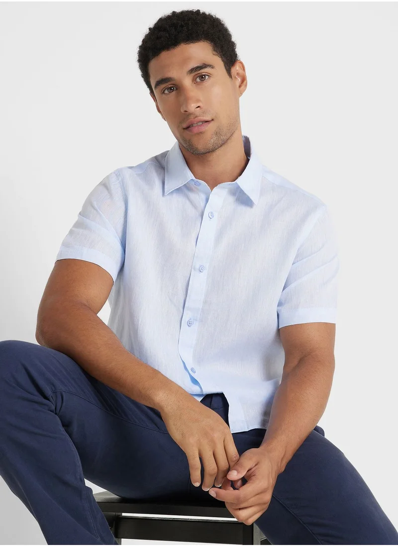 روبرت وود Short Sleeve Linen Shirt