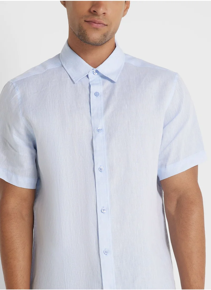 روبرت وود Short Sleeve Linen Shirt