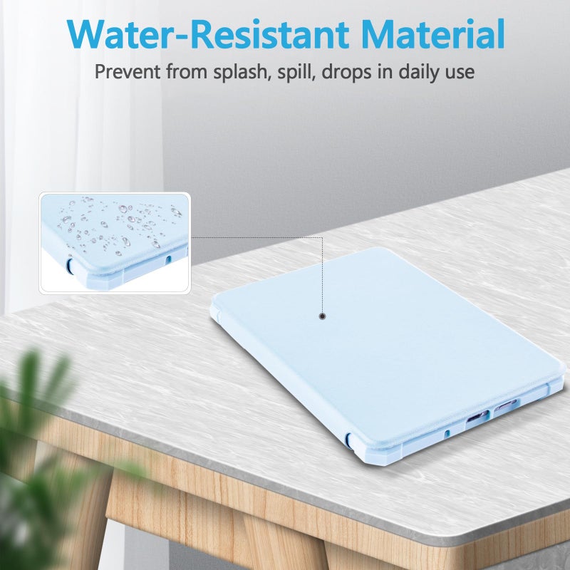 TaIYanG Case for 7" All-New Kindle Paperwhite (12th Generation 2024) & Kindle Colorsoft Signature Edition 2024, Lightweight Slim Smart PU Leather Cover with Auto Sleep Wake, Light Blue - Image 5