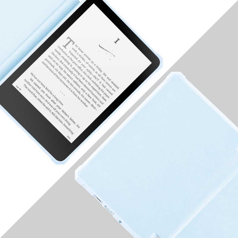 TaIYanG Case for 7" All-New Kindle Paperwhite (12th Generation 2024) & Kindle Colorsoft Signature Edition 2024, Lightweight Slim Smart PU Leather Cover with Auto Sleep Wake, Light Blue - Image 4