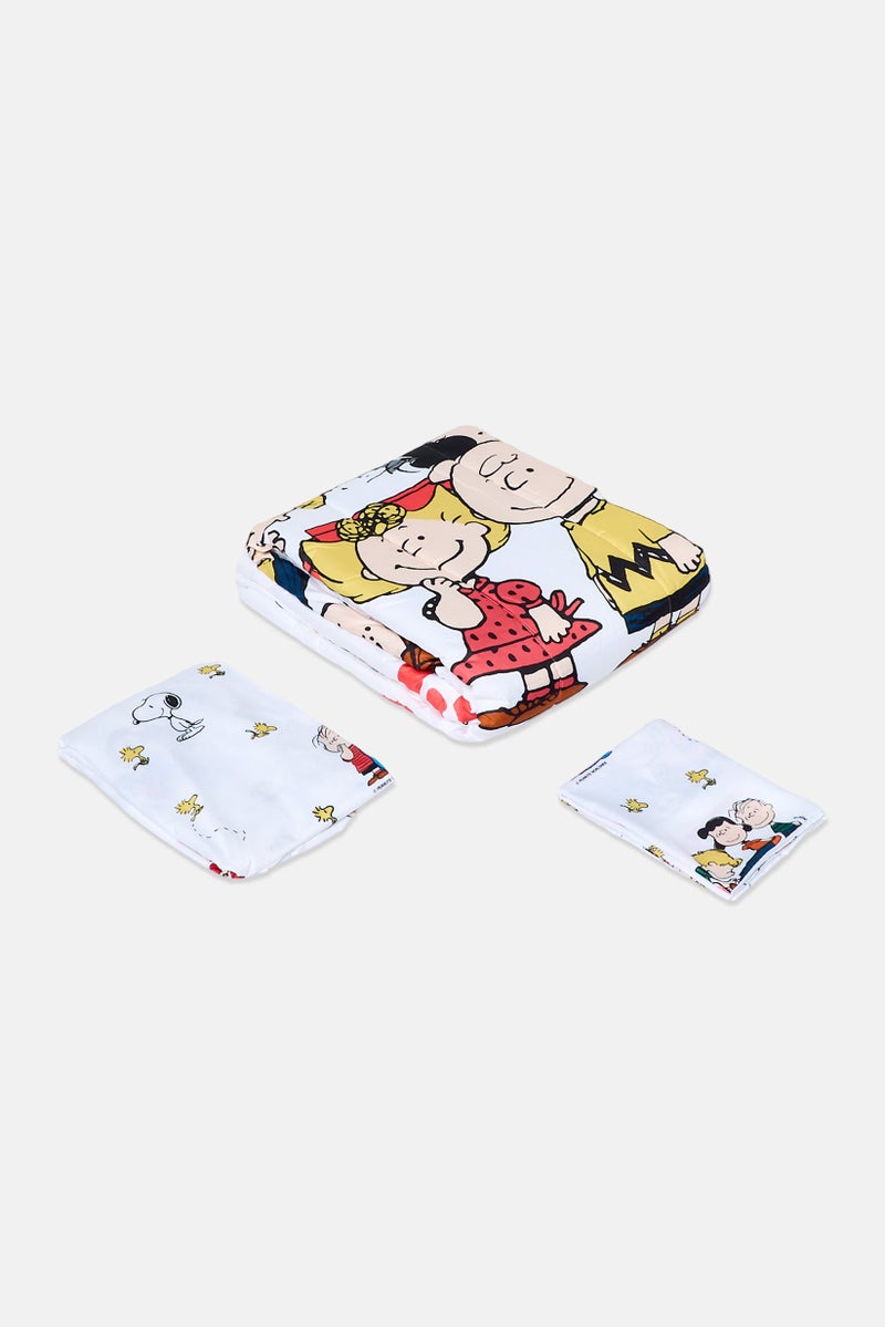 Peanuts Single 3 Pcs Graphic Print Comforter Set, Multicolor - Image 3