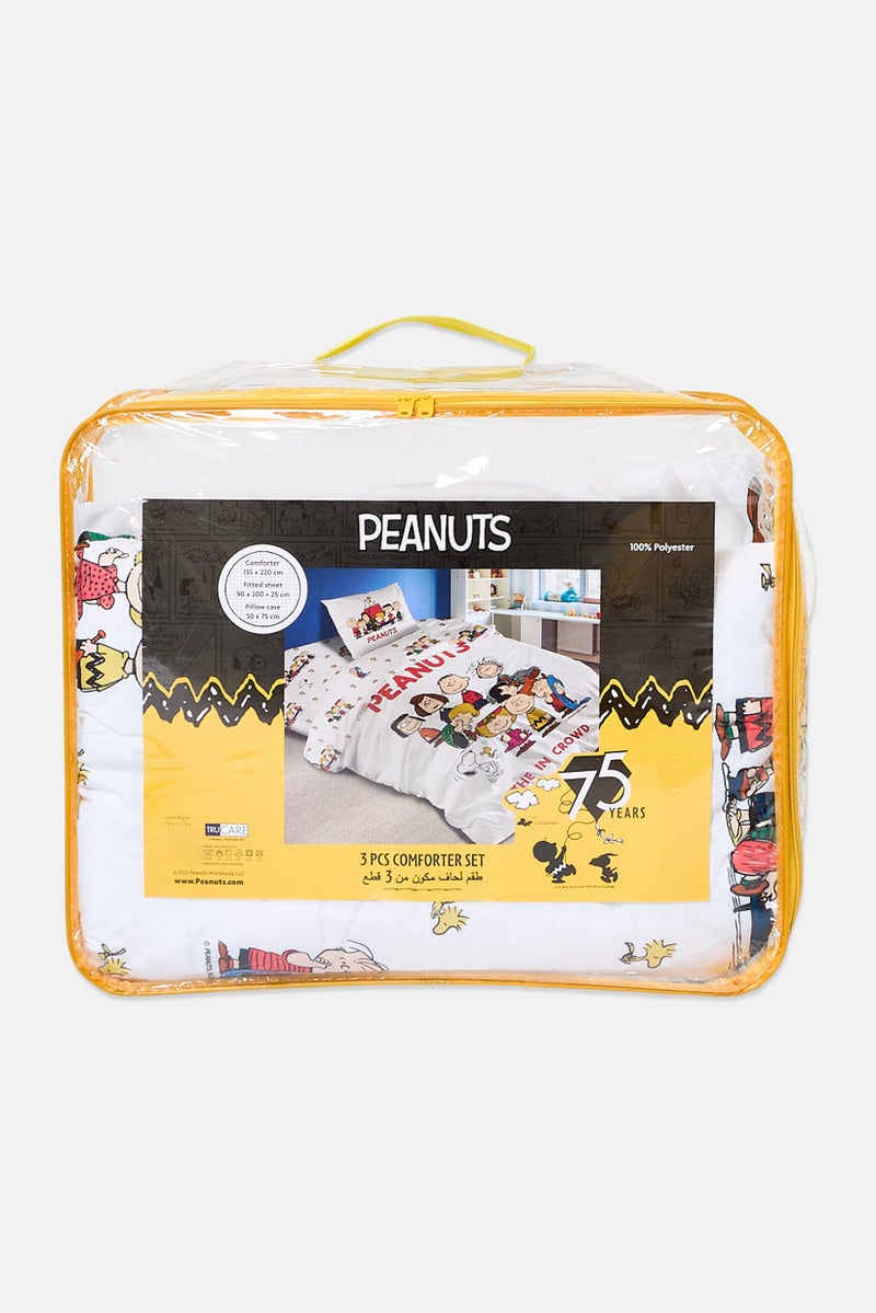 Peanuts Single 3 Pcs Graphic Print Comforter Set, Multicolor - Image 1