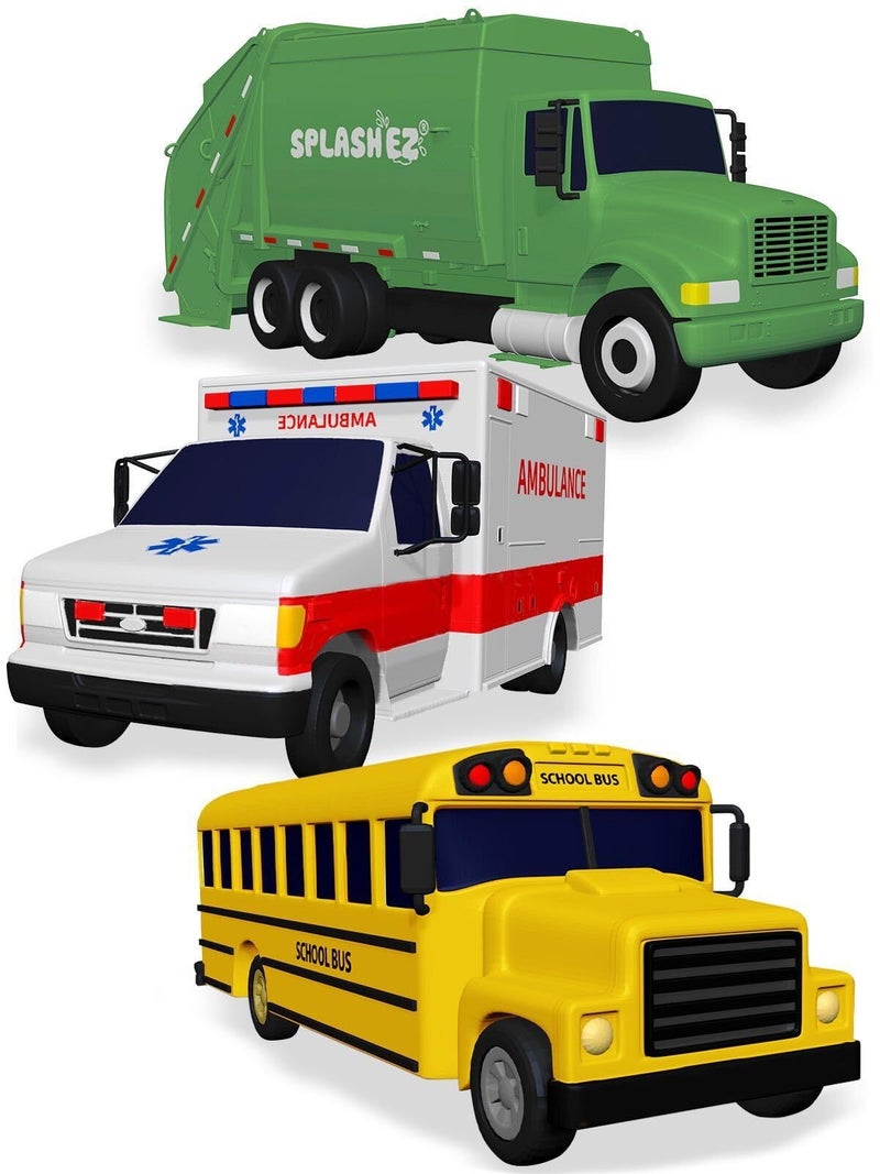 SplashEZ Mold Free Car Bath Toys for Kids | Toddler Bath Toys with No Hole for Water | Vehicles Set Ideal Size for Little Hands | Safe, Durable for Endless Tub Fun | Great for Boys & Girls Ages 0+ - Image 1