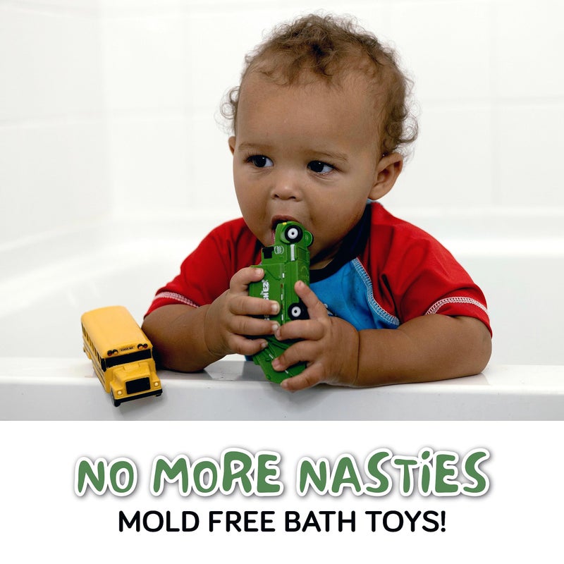 SplashEZ Mold Free Car Bath Toys for Kids | Toddler Bath Toys with No Hole for Water | Vehicles Set Ideal Size for Little Hands | Safe, Durable for Endless Tub Fun | Great for Boys & Girls Ages 0+ - Image 2