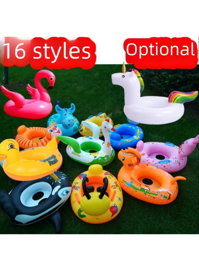 Generic Children's Swimming Ring Water Floating Seat Circle 20 Animal Patterns Direct Sale From Outdoor Sports Swimming Aid-Color:Dinosaur (powder) - Image 2