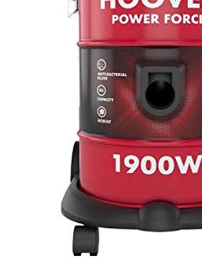 HOOVER Power Force Drum Vacuum Cleaner 18 Litre Capacity, With Blower Function For Home & Office Use 18 L 1900 W HT87-T1-ME Red/Black - Image 5
