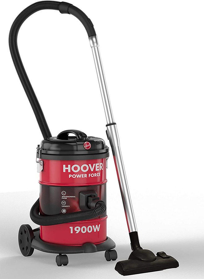 HOOVER Power Force Drum Vacuum Cleaner 18 Litre Capacity, With Blower Function For Home & Office Use 18 L 1900 W HT87-T1-ME Red/Black - Image 4