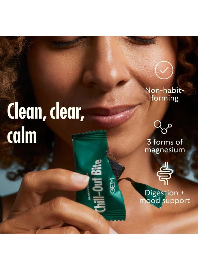 Gem Daily Chill-Out Magnesium Bite | Banana Cinnamon |4 x 7-Bite Pack| Holistic Non-Habit Forming Supports Calm Mind & Clarity | Golden Chlorella, Lemon Balm | Gluten Free, Soy Free, No Animal Product - Image 4