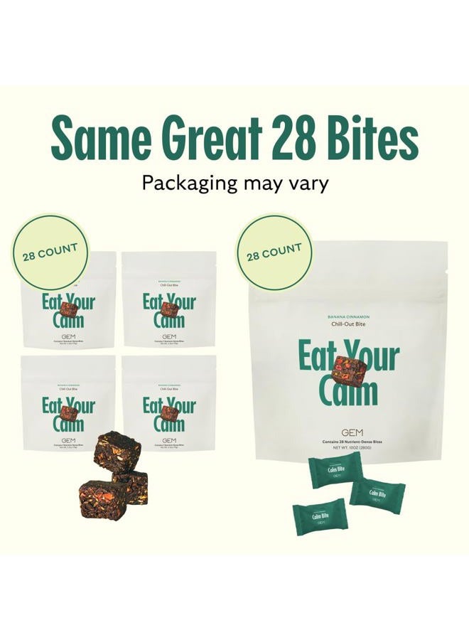 Gem Daily Chill-Out Magnesium Bite | Banana Cinnamon |4 x 7-Bite Pack| Holistic Non-Habit Forming Supports Calm Mind & Clarity | Golden Chlorella, Lemon Balm | Gluten Free, Soy Free, No Animal Product - Image 2