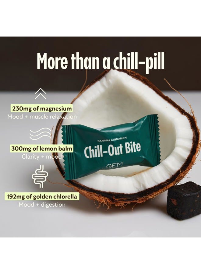 Gem Daily Chill-Out Magnesium Bite | Banana Cinnamon |4 x 7-Bite Pack| Holistic Non-Habit Forming Supports Calm Mind & Clarity | Golden Chlorella, Lemon Balm | Gluten Free, Soy Free, No Animal Product - Image 5