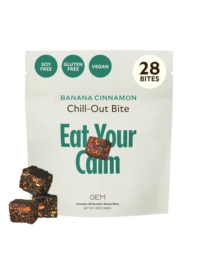 Gem Daily Chill-Out Magnesium Bite | Banana Cinnamon |4 x 7-Bite Pack| Holistic Non-Habit Forming Supports Calm Mind & Clarity | Golden Chlorella, Lemon Balm | Gluten Free, Soy Free, No Animal Product - Image 1