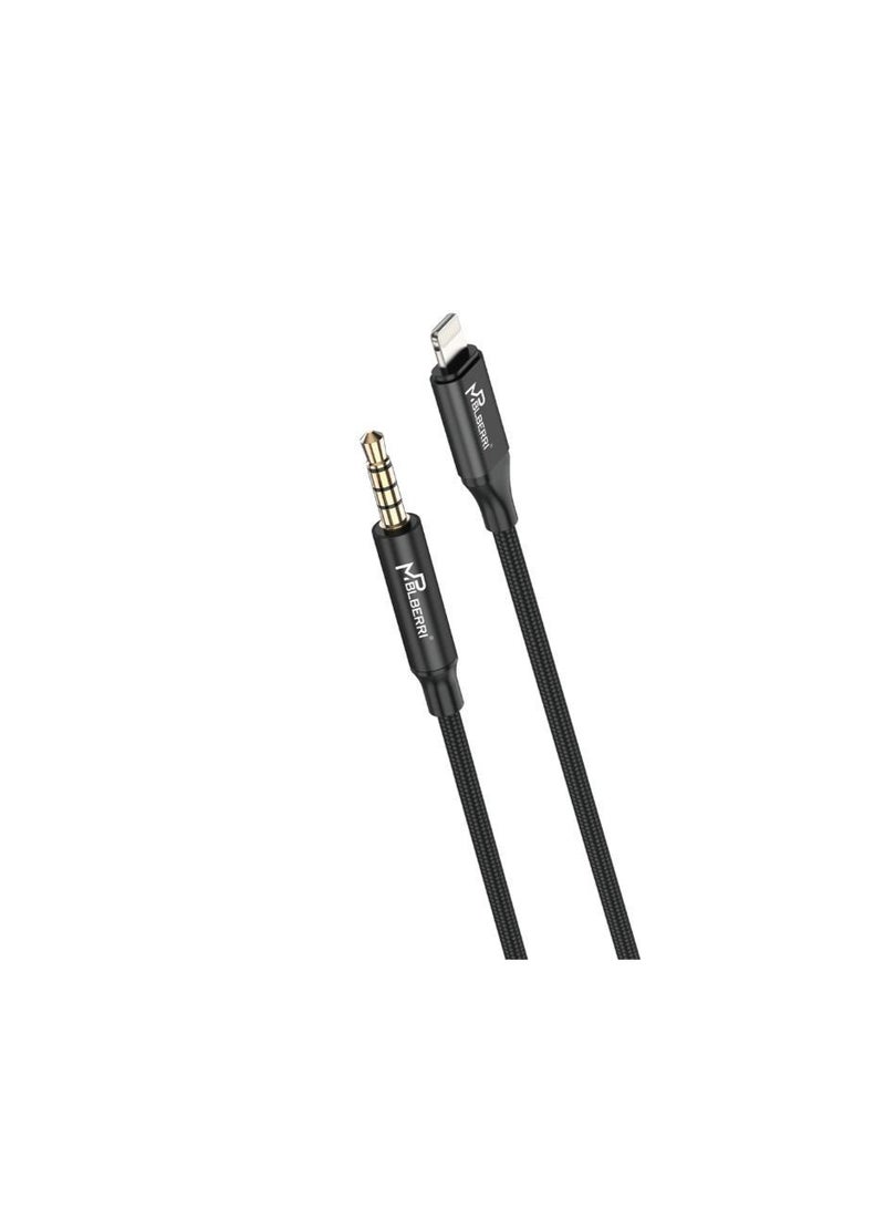 MPBLBERRI Lightning to 3.5mm AUX S0tereo Audio Cable 1M – iPhone to AUX Jack Cable for Car, Speaker & Headphones Compatible with iPhone Devices