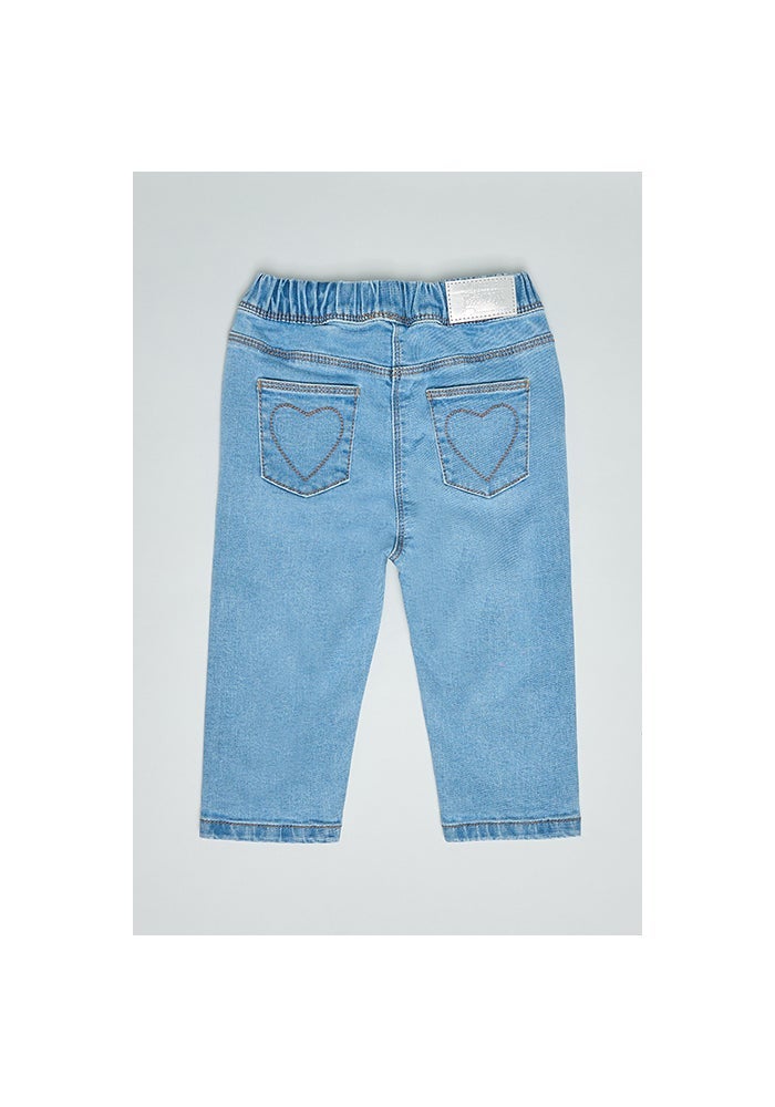R&B Washed Jeggings with Elastic Waist - Image 2