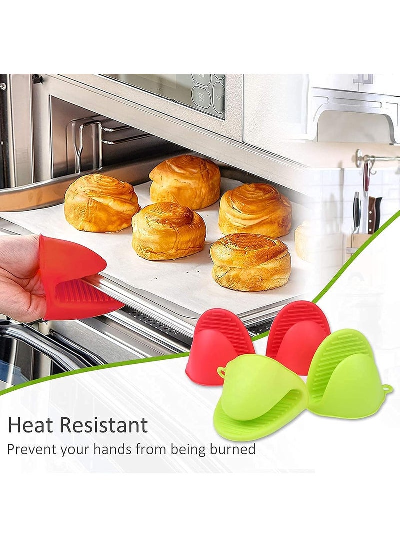 CLICKSY CLICKSY Oven Mittens 1 Pair Silicone Baking Gloves Finger Mitts Grips Heat Resistant Pot Holders Silicon Holder for Kitchen Kitchen Hot Pot Holder Vessel Holder 1 Set Random Color  - Image 5