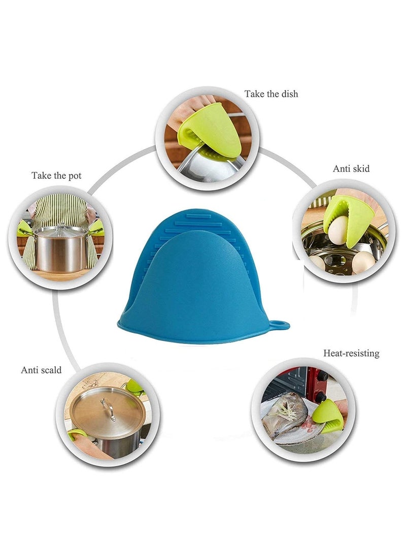 CLICKSY CLICKSY Oven Mittens 1 Pair Silicone Baking Gloves Finger Mitts Grips Heat Resistant Pot Holders Silicon Holder for Kitchen Kitchen Hot Pot Holder Vessel Holder 1 Set Random Color  - Image 2