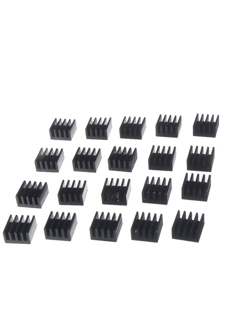Generic 20PCS Black Aluminum Heat Sink with Thermal Conductive Adhesive Tape, 9×9×5mm Heatsink Cooler for Cooling VRM GPU Stepper Driver MOSFET VRam Regulators  - Image 2