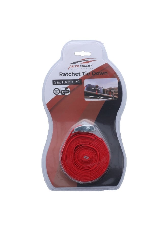 AUTOSMART Tie Down Ratchet with Belt Red 5m 28.4 x 4.8 x 16 cm CT20319 