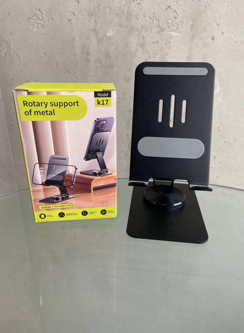 Stand metal Mobile Stand Adjustable Mobile Holder Foldable Phone holder, Desktop iPhone Stand Compatible With All Mobile Phone - Image 1