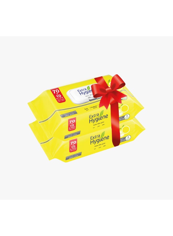 Pack of 2 Citrus Fruits Wet Wipes (70+10)