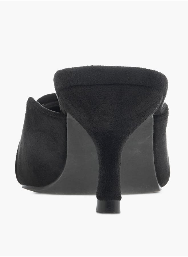 Flora Bella By Shoexpress Women Textured Pointed Toe Sandals with Buckle Detail and Kitten Heels  - Image 5
