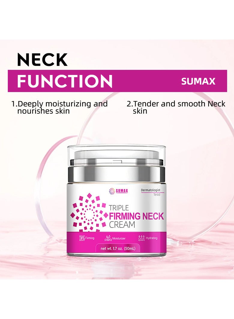 SUMAX Neck Firming Cream - Natural Anti-Aging Facial Moisturizer with Retinol Collagen & Hyaluronic Acid - Day & Night Anti-Wrinkle Cream - Firming, Hydrating Face Cream - Image 2