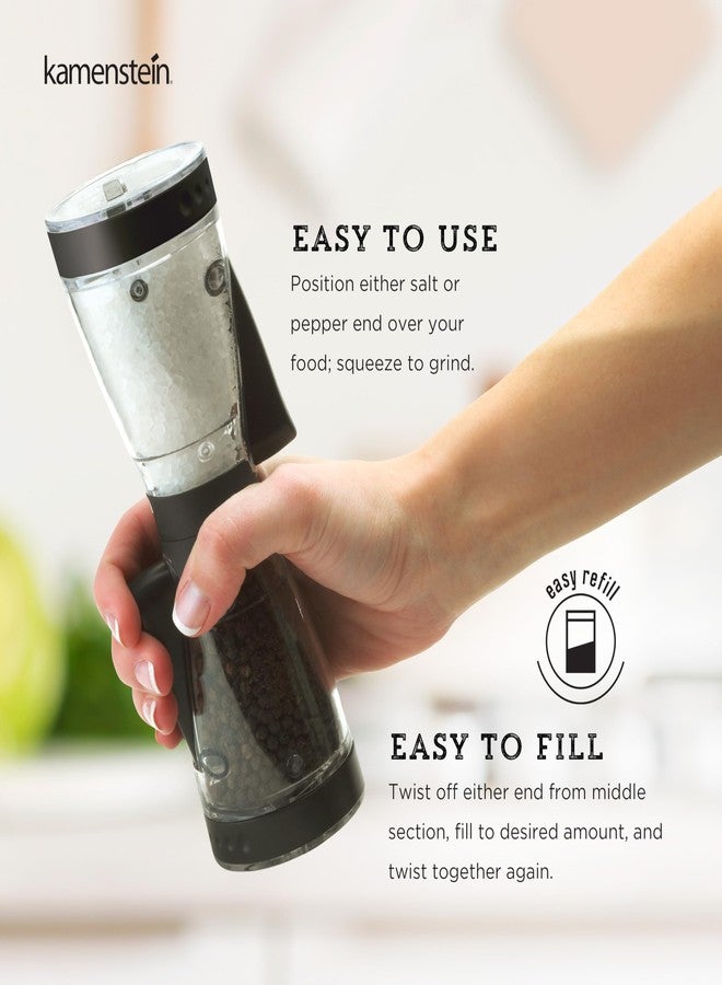 KAMENSTEIN One-Handed 2-in-a-1 Dual Salt and Pepper Grinder-Adjustable and Refillable, 8-Inch, Black - Image 5