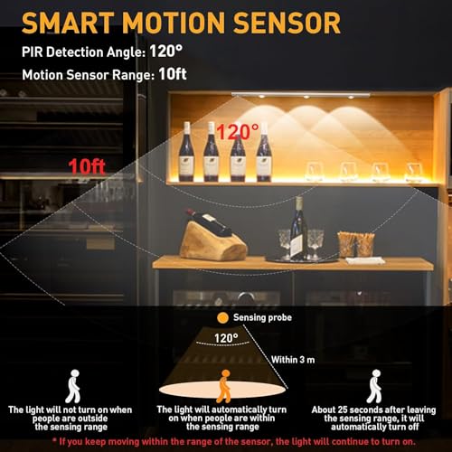 Dwiza Enterprise Motion Sensor USB Charging Smart LED Stick Under Cabinet Light with Magnetic Closet | Wall-Mounted Motion Activated Night Light for Indoor & Outdoor Uses (Pack of 1) - Image 4