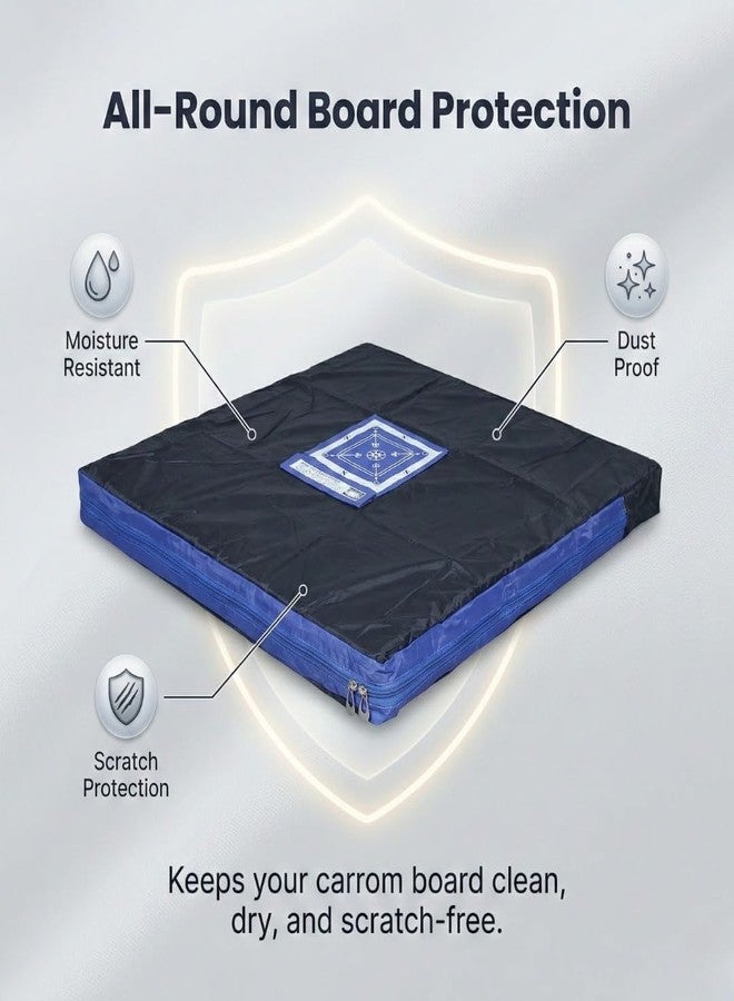 KNK Carrom Board Cover - Champion Bulldog Jumbo Quality Full Cover with Pocket for Accessories (Jumbo) - Image 4