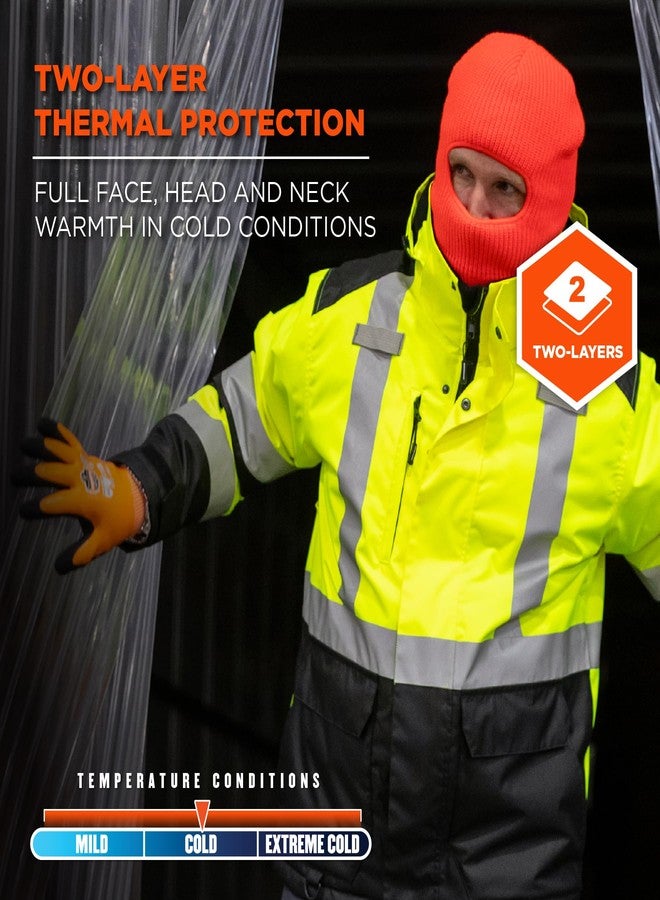 إرغوداين قناع الوجه Ergodyne N-Ferno 6829 Balaclava، قناع تزلج حراري مزدوج الطبقات محبوك، برتقالي - Image 2