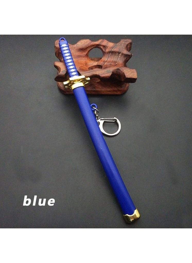 Anime Cartoons One Piece Roronoa Zoro Ninja Katana Sword Keychain