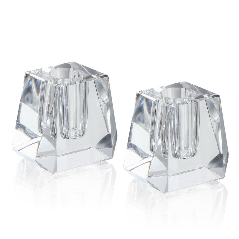 QFkris 2-Pack Crystal Single Pen Holder for Desk, 1.8" Fancy Fountain Pen Stand, Glass Feather Pencil Holder for Office Desktop Decoration, Gift for Man Woman Students Teachers Father Boyfriend - Image 2