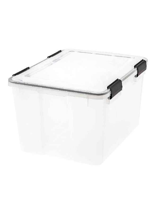 IRIS Weathertight High Quality Plastic Storage Box Clear and Black 46 quart 110450  - Image 2