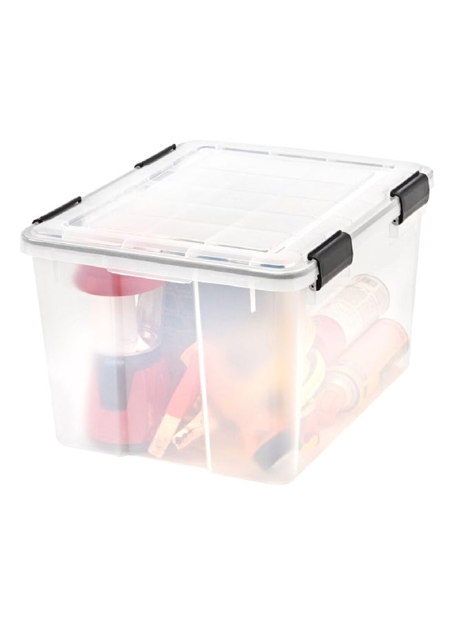IRIS Weathertight High Quality Plastic Storage Box Clear and Black 46 quart 110450  - Image 3
