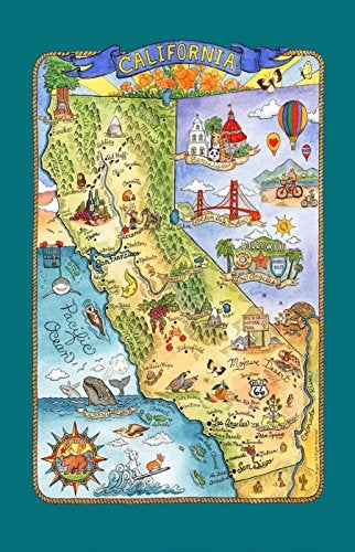 Kay Dee Designs F2176 Adventure Destinations Poster Style Tea Towel, California, 1 Piece, 18" x 28" - Image 5