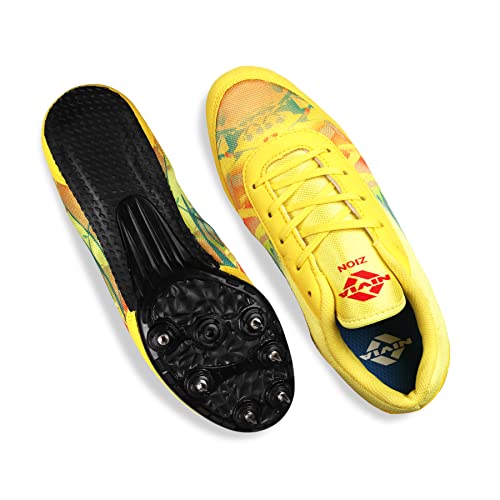 Nivia Men Zion-1 Running Spikes Shoes, Running Spikes, Track and Field Shoes for Men (6 UK), Yellow - Image 4