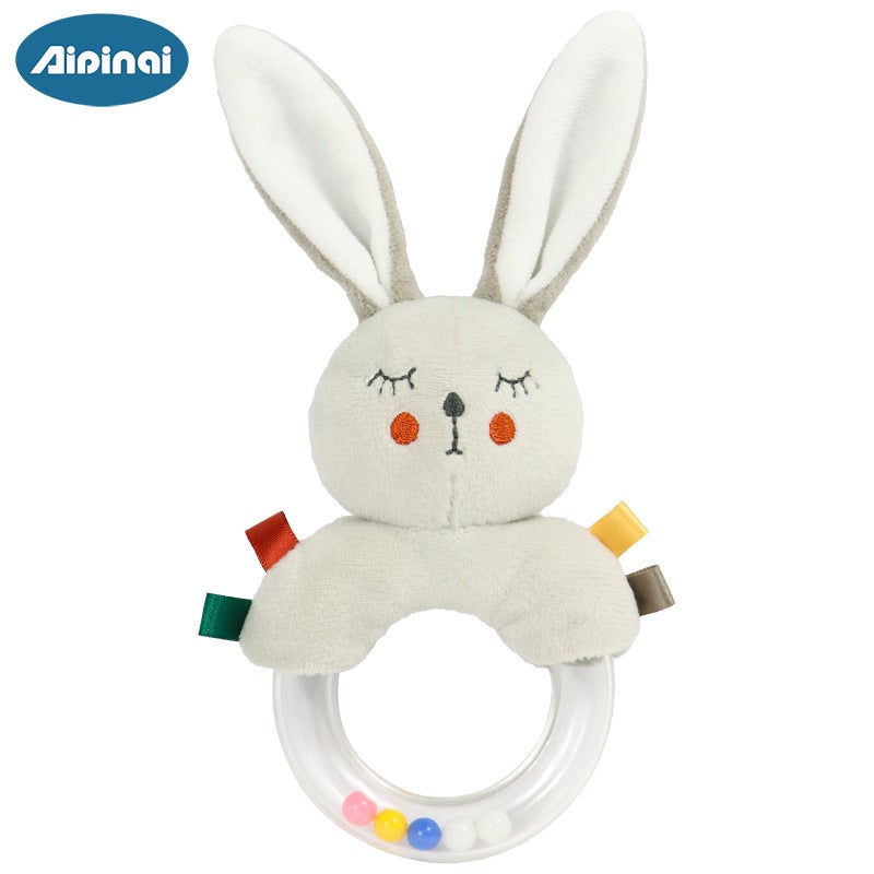 New baby hand ring 0-1 year old grip hand ring newborn baby hand ring plush toy in stock Nordic rabbit hand bell 