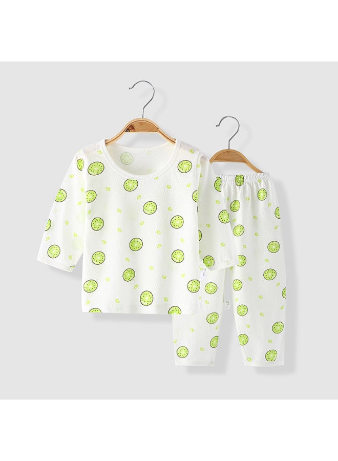 Baby's Air-conditioning Suit Thin Long-sleeved Summer Cotton Men's Baby's Home Clothes Summer Clothes Daughter's Children's Pajamas Summer