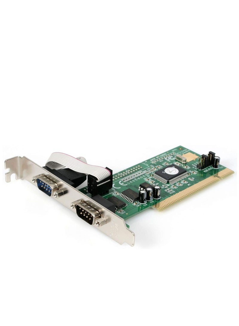 2-Port PCI RS232 Serial Adapter Card – Reliable Expansion with 16550 UART for Desktop PCs
