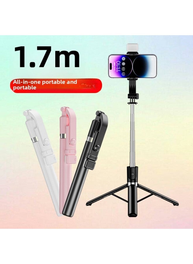 Loquat R1L Travel Portable Vlog Mobile Phone Selfie Stick Bluetooth Remote Control Selfie Artifact Desktop Live Tripod-Color:R1sld-1.7 M|  Selfie Stick White| Dual Fill Light  - Image 2
