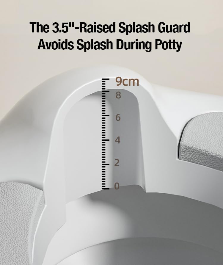 PandaEar مقعد تدريب الأطفال على استخدام المرحاض من باندا إير للأطفال الصغار مع مقابض للأطفال، ملحق مقعد المرحاض، واقي آمن ضد البول، حافة مطاطية غير قابلة للانزلاق تناسب المراحيض المستديرة والبيضاوية - Image 5