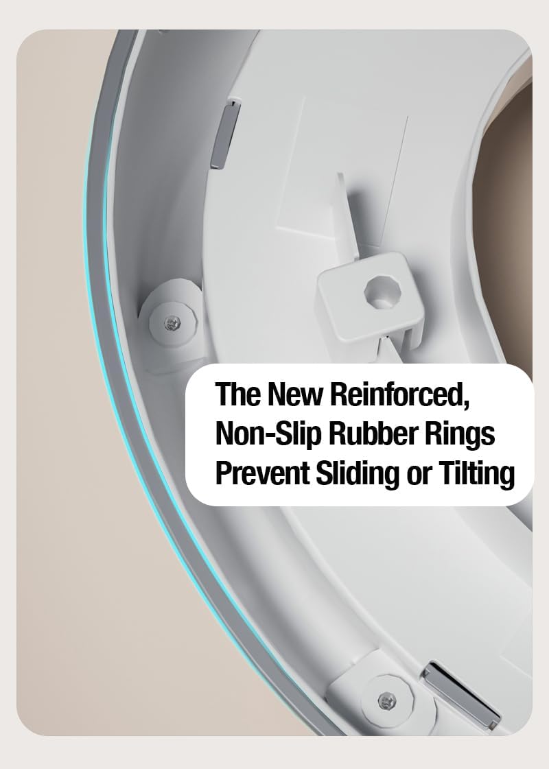 PandaEar مقعد تدريب الأطفال على استخدام المرحاض من باندا إير للأطفال الصغار مع مقابض للأطفال، ملحق مقعد المرحاض، واقي آمن ضد البول، حافة مطاطية غير قابلة للانزلاق تناسب المراحيض المستديرة والبيضاوية - Image 4