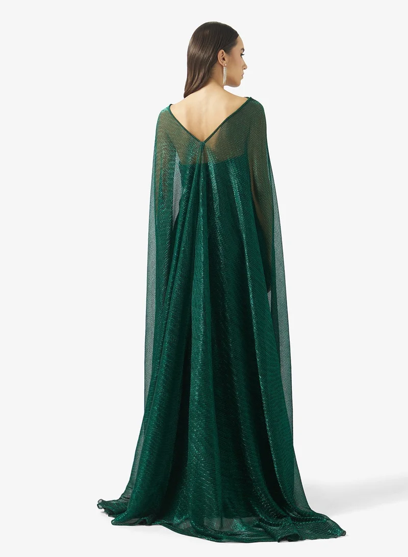 Namshi X metallic cape dress