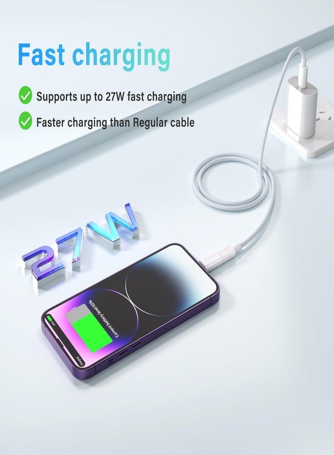Thousover MFi Certified USB C to Lightning Adapter, 4 Pack 27W Fast Charging, Support Data Sync, Lightning to USB Type C Cable Adapter for - Image 3