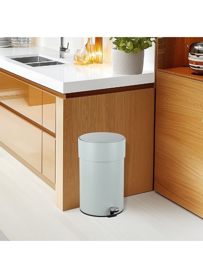 DANUBE HOME Falcon 20L Pedal Bin Cowl Neck with Inner Bucket – Modern Foot-Operated Trash Can for Kitchen, Office, Bathroom, Home – Durable, Stainless Steel Pedal Bin Blue 31 X 48.6 HCM  - Image 2