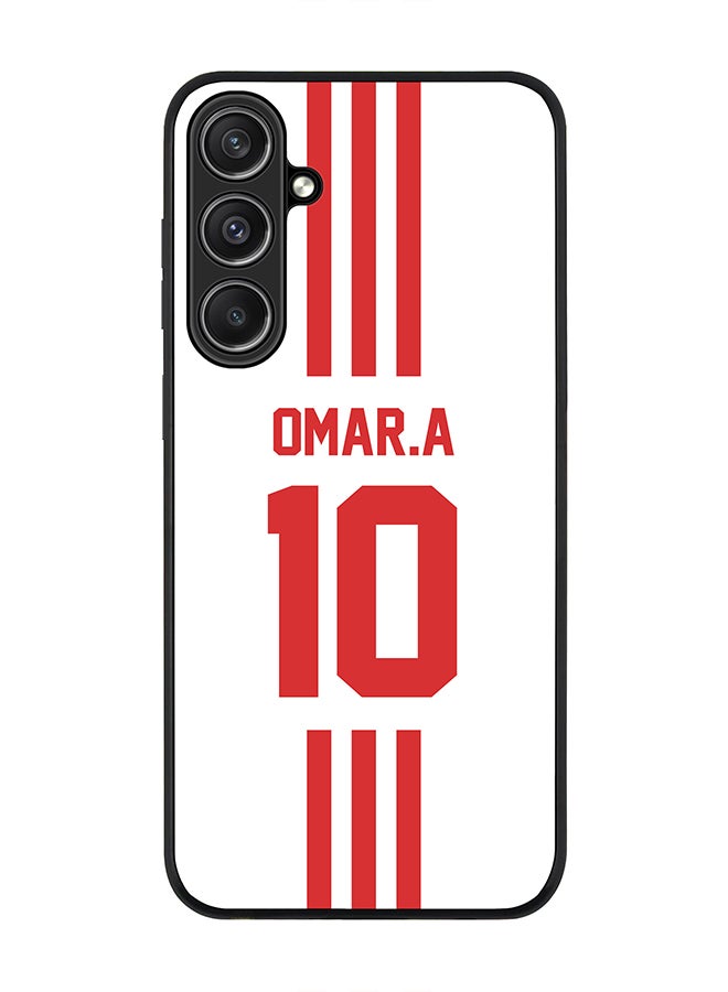 Stylizedd Rugged Black Edge case for Samsung Galaxy S23 FE, Custom Slim fit Thin Phone Case Cover - Football Team - UAE, Player Name - Omar.A - Image 1