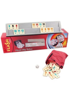 Star Classic Rummy Tile Game, Flash Okey 104 Tiles and 4 Plastic Racks, 2-4 Players for More Fun, Star Flash Okey Rummy Set, Travel Fun Night Game, Convenient to Organize and Store  - Image 1