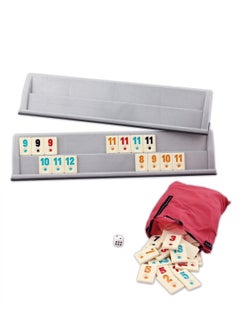 Star Classic Rummy Tile Game, Flash Okey 104 Tiles and 4 Plastic Racks, 2-4 Players for More Fun, Star Flash Okey Rummy Set, Travel Fun Night Game, Convenient to Organize and Store  - Image 2